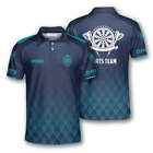 Darts Geometric Pattern Custom Polo Shirts for Men, Custom Dart Jersey for Team,