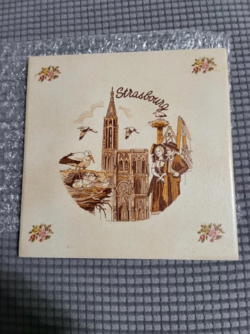 ~ Collectible Vintage Decorative Tile 8 x 8 ~ Strasbourg  Cathedral ~ Italy ~ Cover