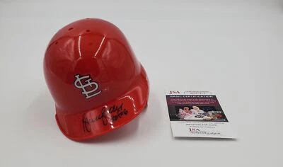 Bruce Sutter Signed Mini Helmet HOF 06 Inscription St Louis Cardinals JSA COA - Image 1 of 4