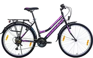 26 Zoll fahrrad mädchenfahrrad Damen Kinderfahrrad city bike Schwarz pink neu - Bild 1 von 4