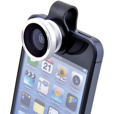 180 Fish Eye Detachable Clip-on Lens Camera Cover for iphone 4 4S 4G 5 Samsung - Image 1 of 4