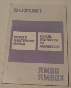 Suzuki RM80 RM80X Owner's Maintenance Manual 1988 English & French Language - Picture 1 of 1