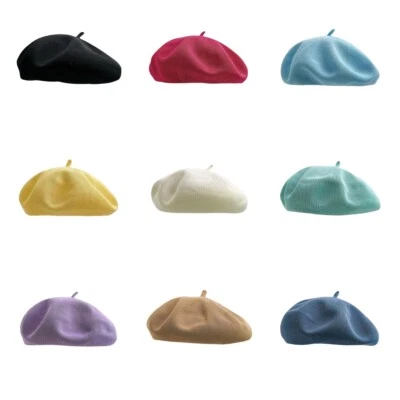 Women French Beret Hat Summer Knitted Soft Thin Beret Hat Slouchy Painters Hat - Image 1 of 4