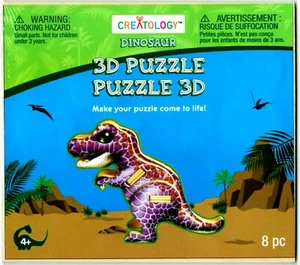8pc Child's Beginners 3D Tyrannosaurus Rex Wooden DINOSAUR Puzzle Ages 4+ - Picture 1 of 2
