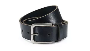 Cintura in pelle uomo cintura pelle bovina integrale pelle di bufalo 4 cm jeans nero marrone nuovo - Foto 1 di 26