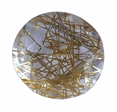 Golden Rutilated Quartz 79 Ct Certified Oval Cut Loose Gemstone 30x28mm 4SUZ - Image 1 of 4