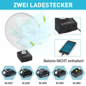 Für Makita 18V Akku lüfter Beleuchtung Ventilator Lithium Batterie Powerbank USB - Bild 1 von 9