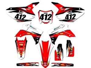 2014-2017 CRF 250 R VELOCITY Red Senge Graphics Kit Compatible with Honda - Picture 1 of 10