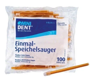 Omnident Einmal-Speichelsauger 100er Packung - Orange, Lose Kappen 11808 - Bild 1 von 1