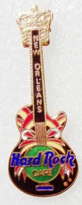 NEW ORLEANS 1997 MARDI GRAS FESTIVAL MASK GOLD CROWN GUITAR Hard Rock Cafe PIN - Picture 1 of 1