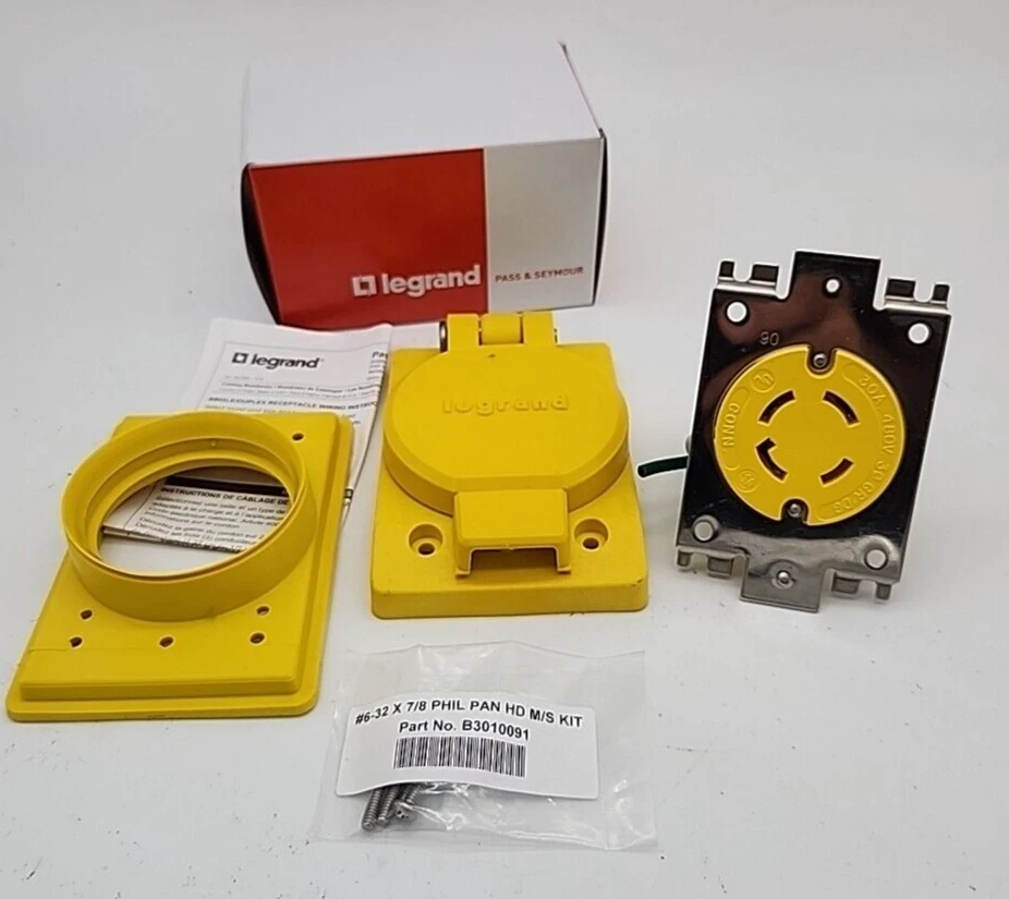 480 Volt Watertight Locking Receptacle Pass & Seymour Legrand 69w76 30A 3R - Image 1 of 4