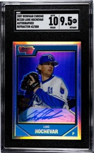 2007 1st Bowman Chrome LUKE HOCHEVAR Refractor #/500 RC SGC 9.5/10 Auto (POP 1) - Picture 1 of 2