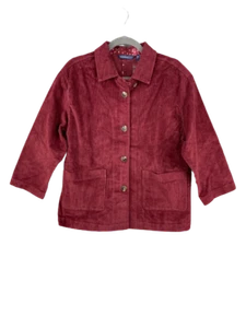 Isaac Mizrahi Live! TRUE DENIM Corduroy Chore Jacket in Rust Size L A388019 - Picture 1 of 4