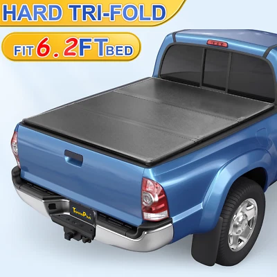 6.2FT Bed FRP Hard Tri-Fold Bed Tonneau Cover for 1995-2004 Toyota Tacoma Foto 1 de 4