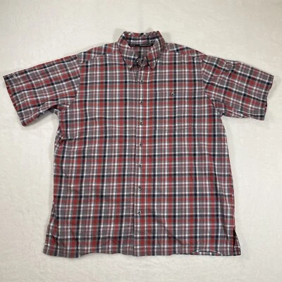 Game Guard Shirt Mens XL Red Gray Plaid Button Down Mesh Vented Back Outdoors - Image 1 of 4