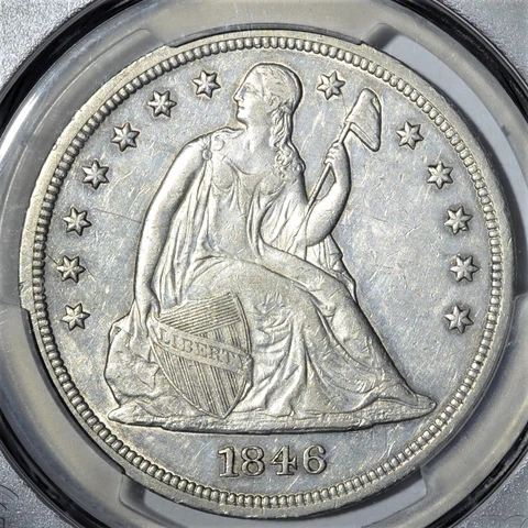 1846 Seated Liberty Dollar PCGS AU Details - Nice Type Coin   s-0110 Cover