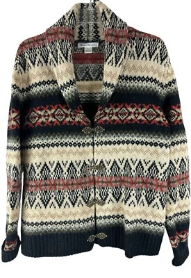 Susan Bristol Sz L Pure Wool Western Cardigan Sweater Jacket Cowgirl - Image 1 of 4