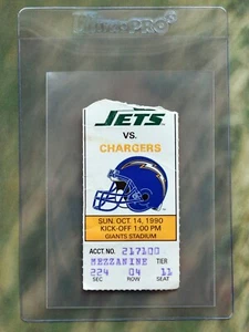 1990 New York Jets Game Used Ticket Stub. San Diego Chargers. NFL Football, - Picture 1 of 4