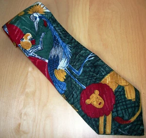 World Wildlife Fund #104 Colorful Safari Men's Silk Neck Tie 56" L x 4" W (D599) - Picture 1 of 4
