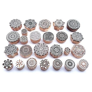 Royal Kraft Assorted Wooden Block Printing Stamps (Set of 25) - Picture 1 of 6