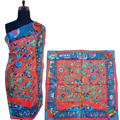 Hermes "Fantaisies indiennes" Carre 90 Silk 100% Scarf Vintage Rare - Image 1 of 4
