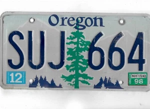 OREGON passenger 1998 license plate "SUJ 664" - Picture 1 of 1