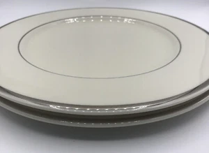 Castleton ST. REGIS (2) Dinner Plates 10.75" Ivory Silver #45295 USA Fine China - Picture 1 of 9