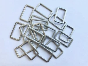 20mm 30mm Rectangle Rings Loops Metal Silver Fasteners Rectangular D Ring D24-A - Picture 1 of 2