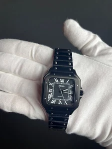 Seikmod Santos Black PVD | NH35 Automatic | Sapphire | Roman Dial | Steel - Picture 1 of 4