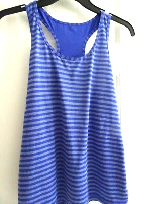 Danskin Now Women's Size M (8-10) Blue Striped Tank Top-Racer Back-LKN - Изображение 1 из 3