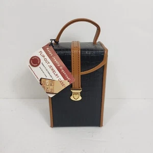 Estuche de joyería abatible de cuero perfecto para viajar nuevo con etiquetas (negro) - Imagen 1 de 11