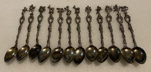Vintage Set of 8 Montagnani Style Demitasse Spoons Stamped Italy - Picture 1 of 16