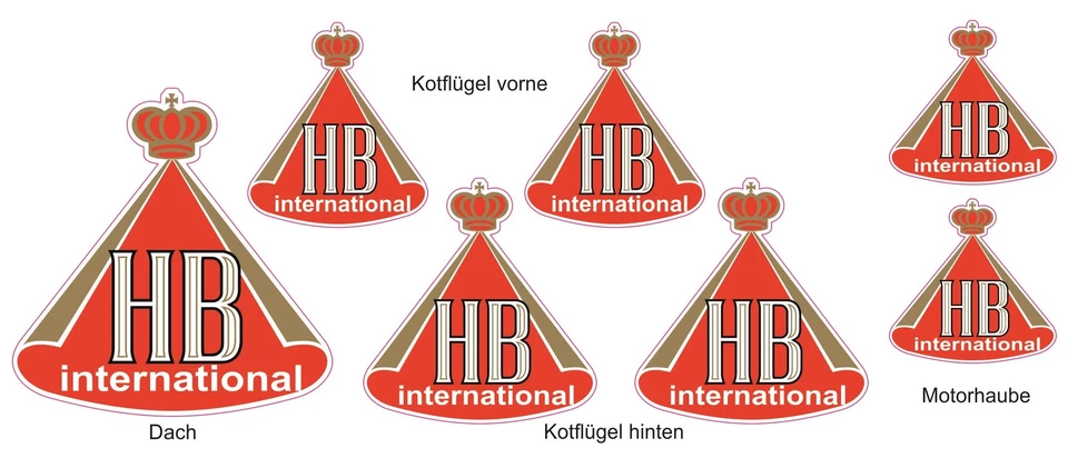 MARKENLOS AUFKLEBERBOGEN "HB INTERNATIONAL" PASSEND FÜR HACHETTE AUDI QUATTRO RALLYE 1:8