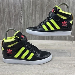 Adidas Forum Up Hi Hidden Heel Damen Gr. UK 5 Schwarz Gelb Leder Selten Keilabsatz - Bild 1 von 20