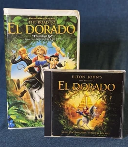Road to El Dorado VHS & Original Soundtrack by Elton John on CD ~DreamWorks 2000 - Picture 1 of 10