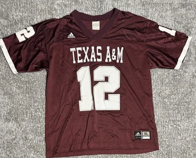Camiseta de fútbol americano Adidas Texas A&M Aggies #12 granate para hombre XL NCAA universidad vintage Foto 1 de 4