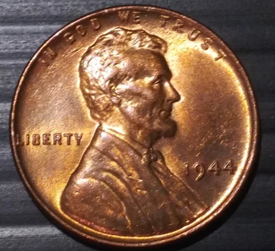 Vintage Brilliant RD 1944 NO MINT MARK /ERROR Wheat Uncertified Uncirculated NM - Image 1 of 3