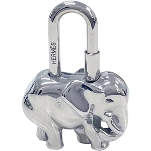 Hermes Elephant Cadena Bag Charm Silver Tone 1988 Limited Excellent No Box - Picture 1 of 10