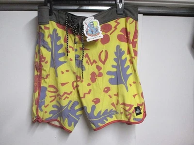 PANTALONES CORTOS DE NATACIÓN/TABLERO FLORAL PARA HOMBRE QUIKSILVER (38/18) NUEVOS CON ETIQUETAS AMARILLO FLORAL Foto 1 de 4
