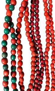 Guirnalda de madera arándano árbol de Navidad 4 hilos 6’ longitudes de colección rojo verde 24’ - Imagen 1 de 6