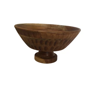 Akazienholz tiefe Servier Salat Schüssel handgefertigt in Indien 10" x 5 (8 Tassen) - Bild 1 von 4