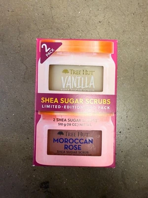 Tree Hut Vanilla & Moroccan Rose Shea Sugar Scrub 2-Pack Set, 18 oz Each - Image 1 of 4