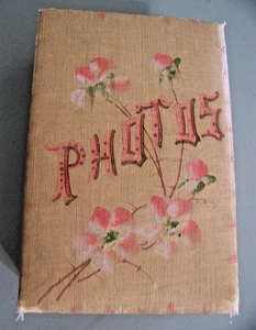 Vintage Foto Aufbewahrungsbox Stoff bezogen - Bild 1 von 6