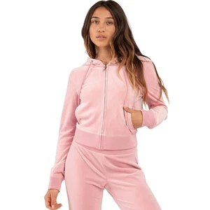 JUICY COUTURE BLING Size M Velour Tracksuit Rose Pink NWT - Picture 1 of 9