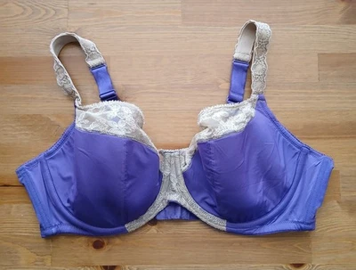 Sujetador Cacique 44DD Balconette Púrpura Capas Beige Bordado Encaje Con Aros  Foto 1 de 4