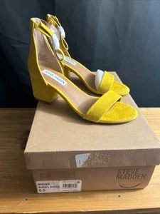 NEU Steve Madden Wildlederschuhe "Irenee" Sonnenblumen-Sandalen mit Absatz US-Größe 5,5 neu mit Karton - Bild 1 von 10