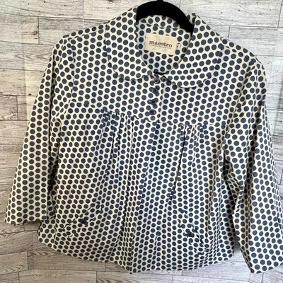 Maestro  Polka-Dot Jacket w/ Large Yellow Dots Inside- Buttons at Top (Size M) - Image 1 of 4