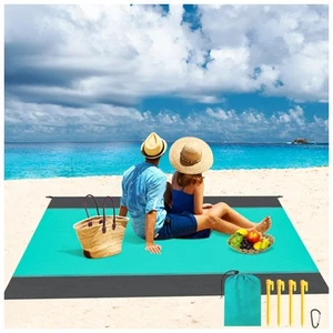 Telo Mare Da Spiaggia 250x200 cm Picnic Impermeabile Stuoia Spiaggia Antisabbia - Foto 1 di 1