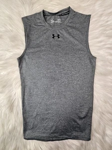 Under Armour Compression Fitted Shirt Herren MEDIUM grau ärmellos HeatGear - Bild 1 von 7