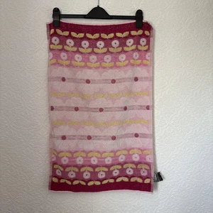Vintage Binns by Osman 60s 70s Pink Floral Hand Towel 100% Cotton 18" x 27" Prop - Picture 1 of 6